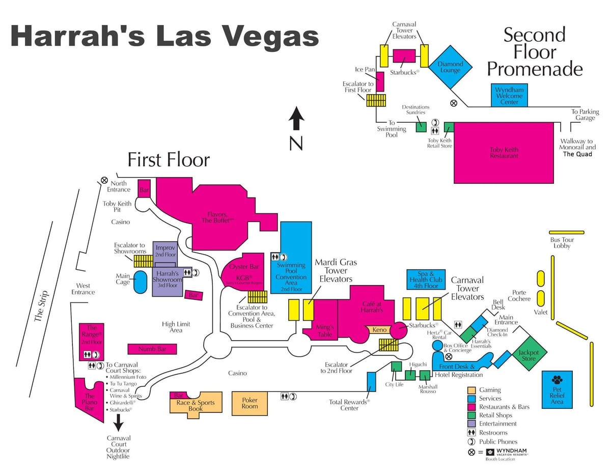 mapa hotelu harrah ' s Las Vegas