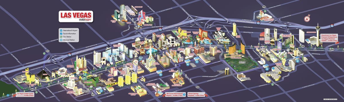 mapa kasyna w Las Vegas