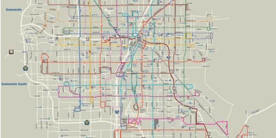 Las Vegas mapa linii autobusowych